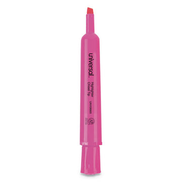 Universal™ Desk Highlighters, Fluorescent Pink Ink, Chisel Tip, Pink Barrel, Dozen freeshipping - TVN Wholesale